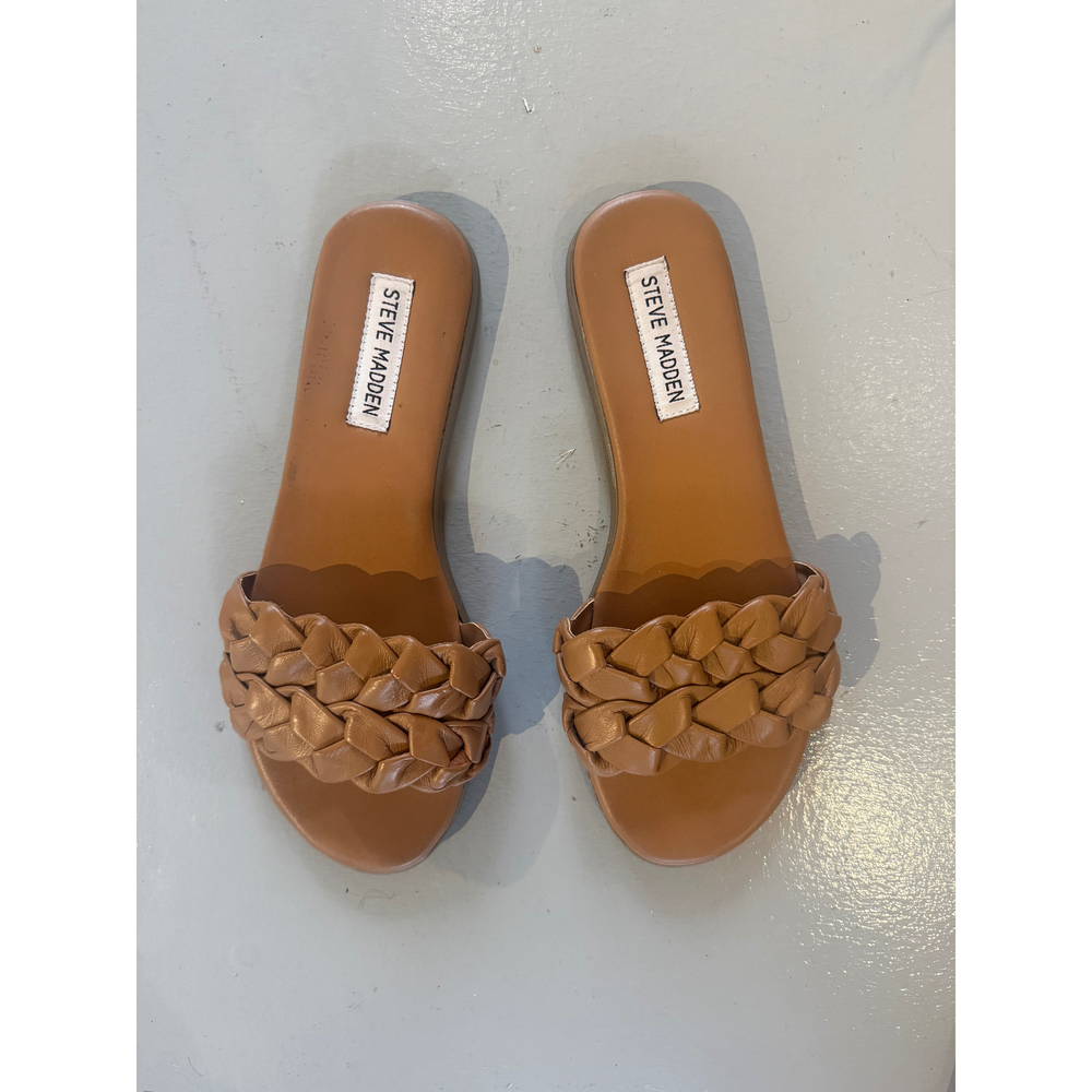 Steve Madden Braided Leather Brown Sandal size 8 - Picture 6 of 6